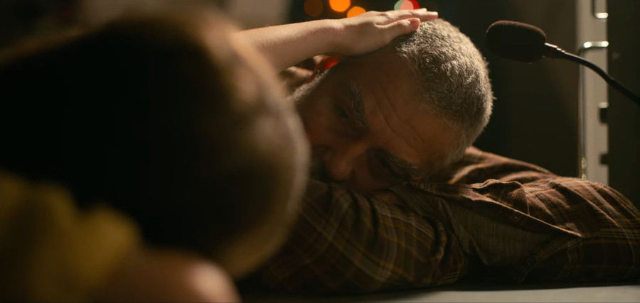 Wake-up Call Iris gently waking up Augustine with nudge of her hand on his head